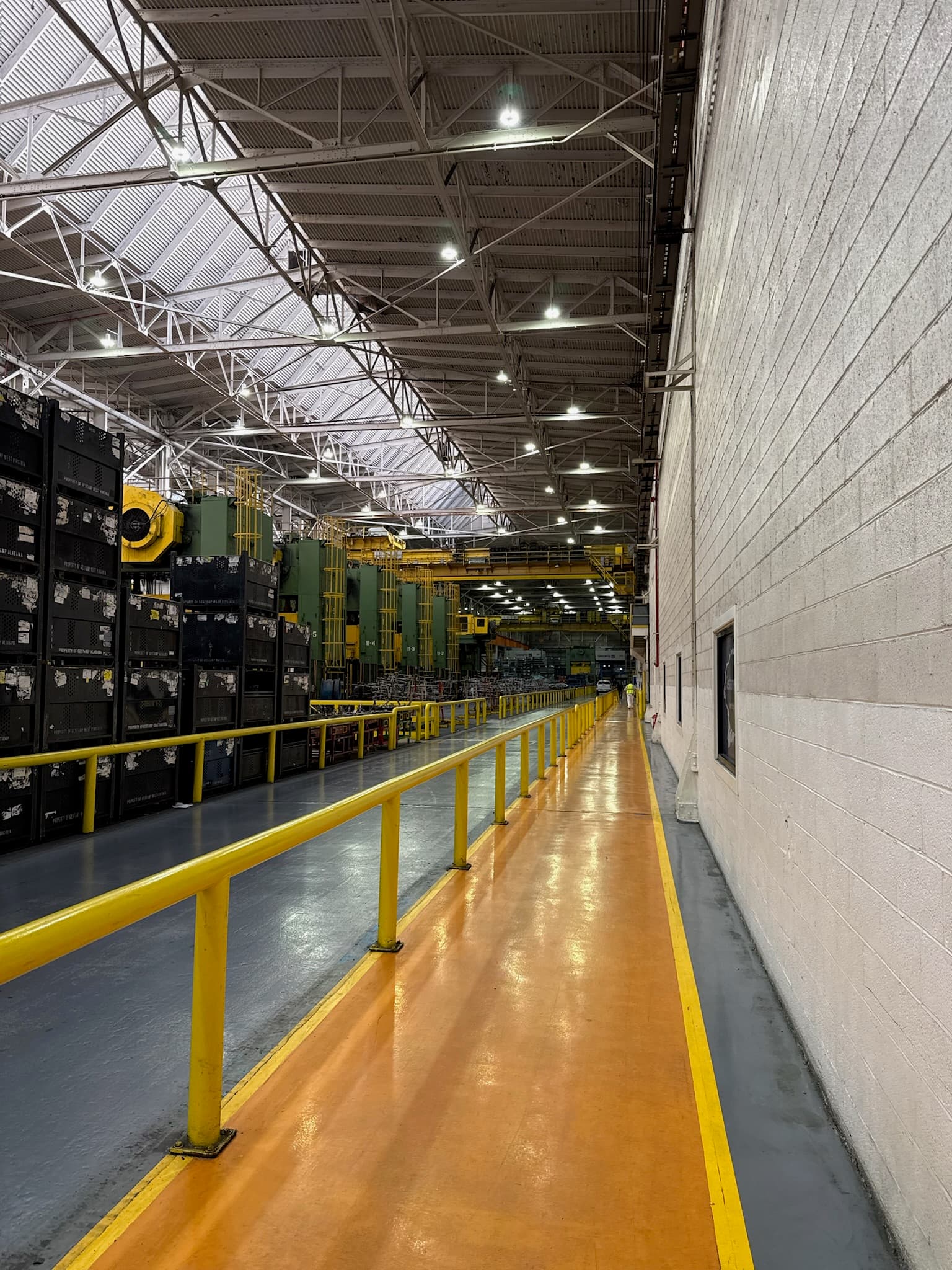 Industrial facility aisle and plant interior